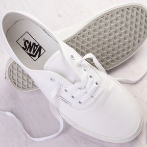 All white vans - skate shoe - size 8 Women’s